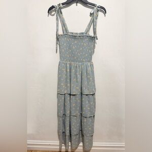 Crystal Doll Dress in Blue with Floral